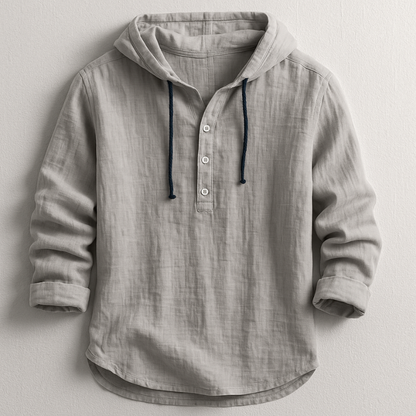 Lorenzo - Refined Linen Hoodie Shirt