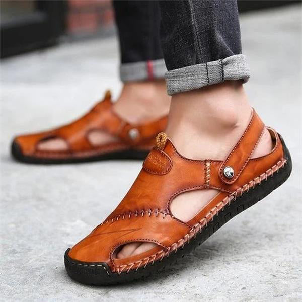 Cordovan — Handstitched Cowhide Leather Sandal