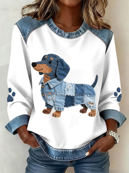 Women's Denim Sweatshirt - Stylish