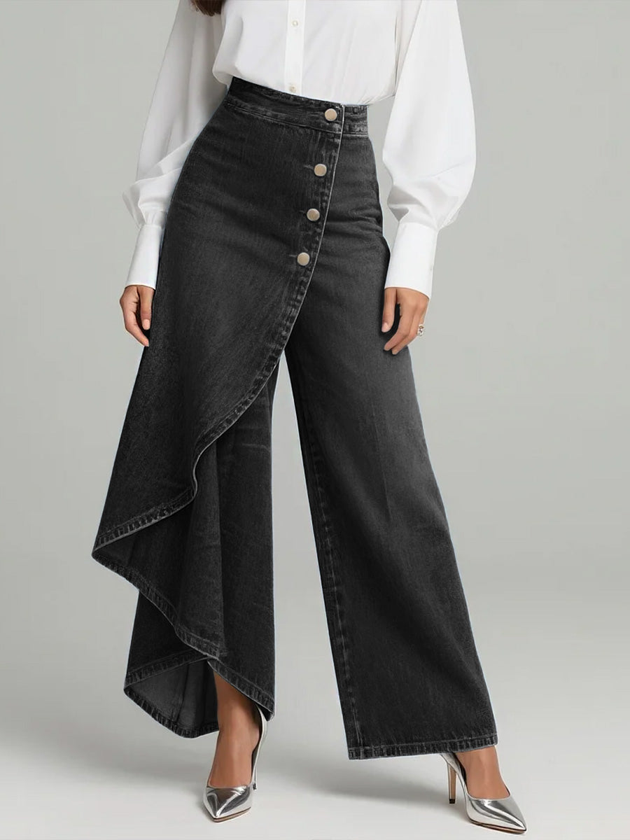Women's High-Waisted Jeans - Stylish Loose Fit