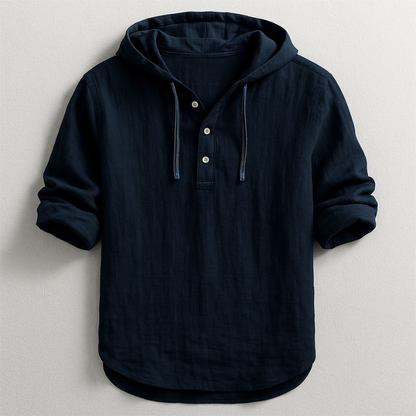Lorenzo - Refined Linen Hoodie Shirt