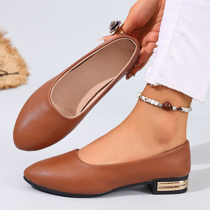 Women's leather comfortable flat loafers