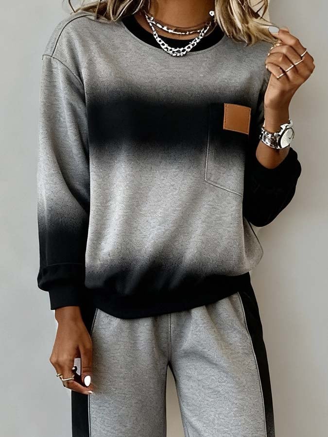 Women's Casual Set - Stylish Gradient Design