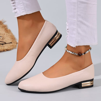 Women's leather comfortable flat loafers