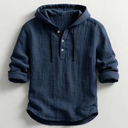 Lorenzo - Refined Linen Hoodie Shirt
