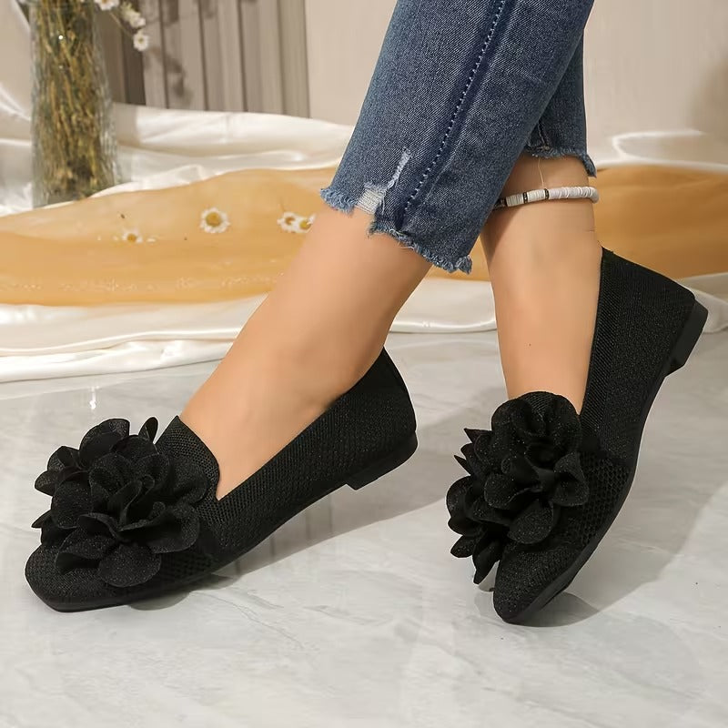 Women's Floral Mary Jane Shoes - Comfortable Flat Heel