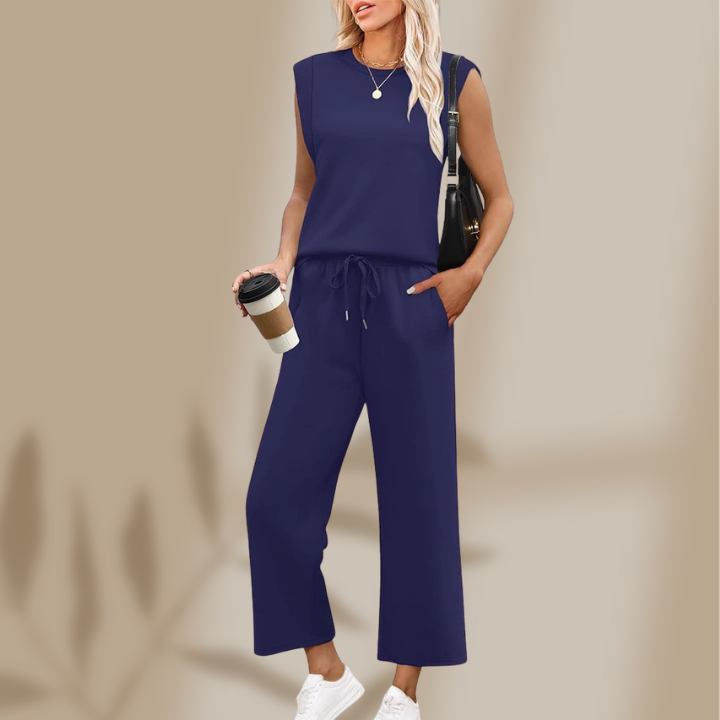 Leona —  Sleeve Top & Wide-Leg Crop Set