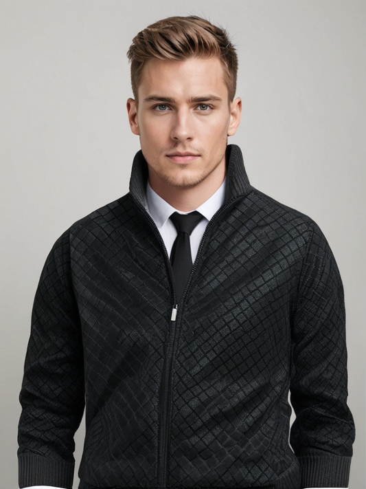 Olivér — Textured Knit Zip-Up Cardigan