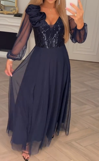 Elegant Lace Sleeve Dress - Comfortable Elegant Dress