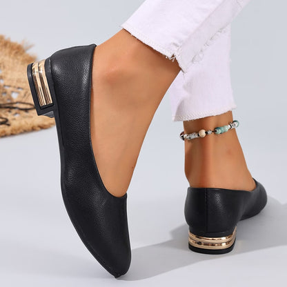 Women's leather comfortable flat loafers