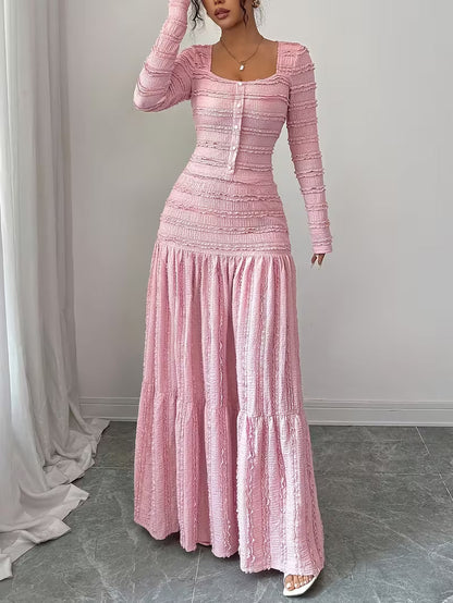 Maisonelle — Sculpted Square-Neck Maxi Dress