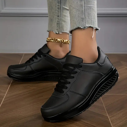 Women's Casual Fashion - Breathable Platform Wedge Sneakers