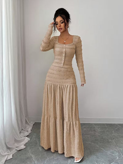 Maisonelle — Sculpted Square-Neck Maxi Dress