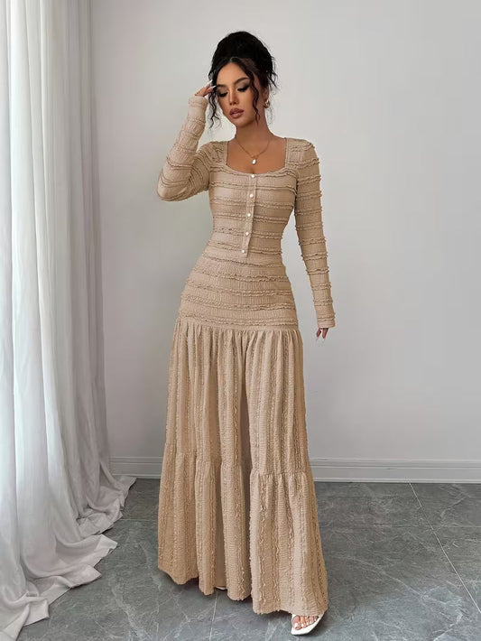 Maisonelle — Sculpted Square-Neck Maxi Dress