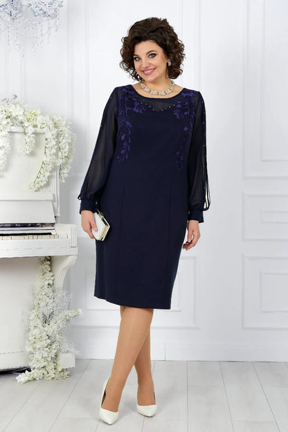 Elegant - Chiffon & Lace Detail Dress