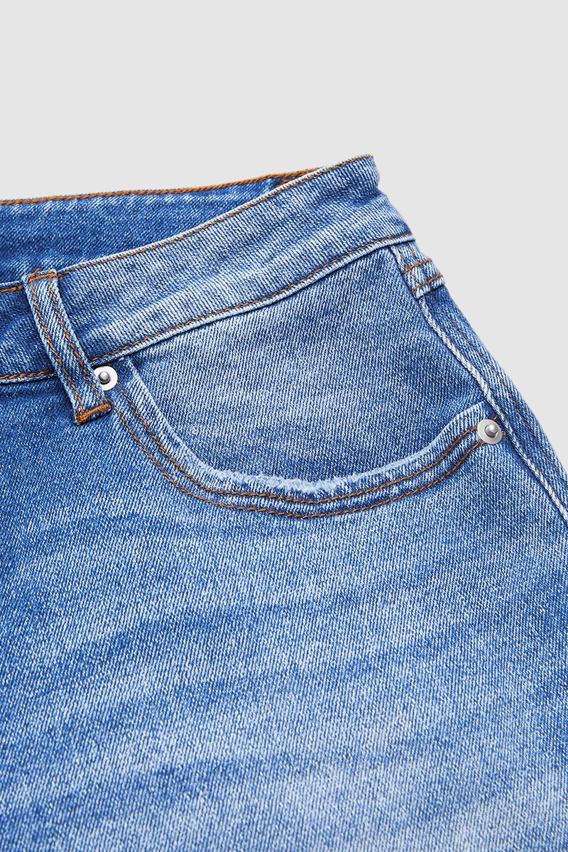 Straight Leg Jeans - Stylish Mid Rise Jeans
