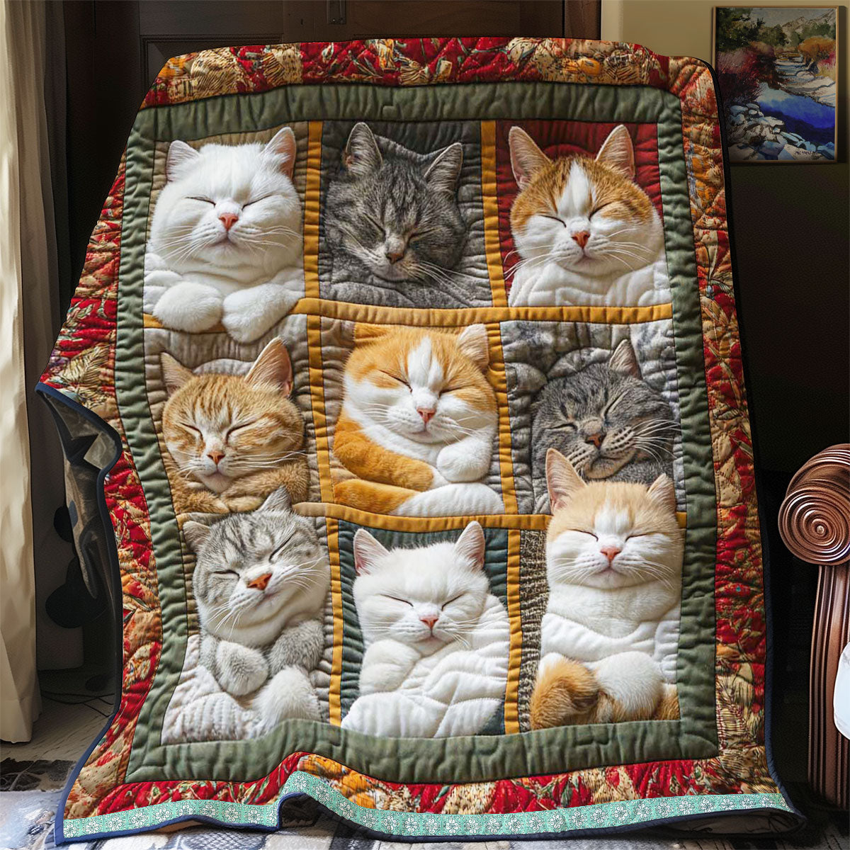 Cozy Blanket - Exceptional Comfort with 9 Sleeping Royal Cats