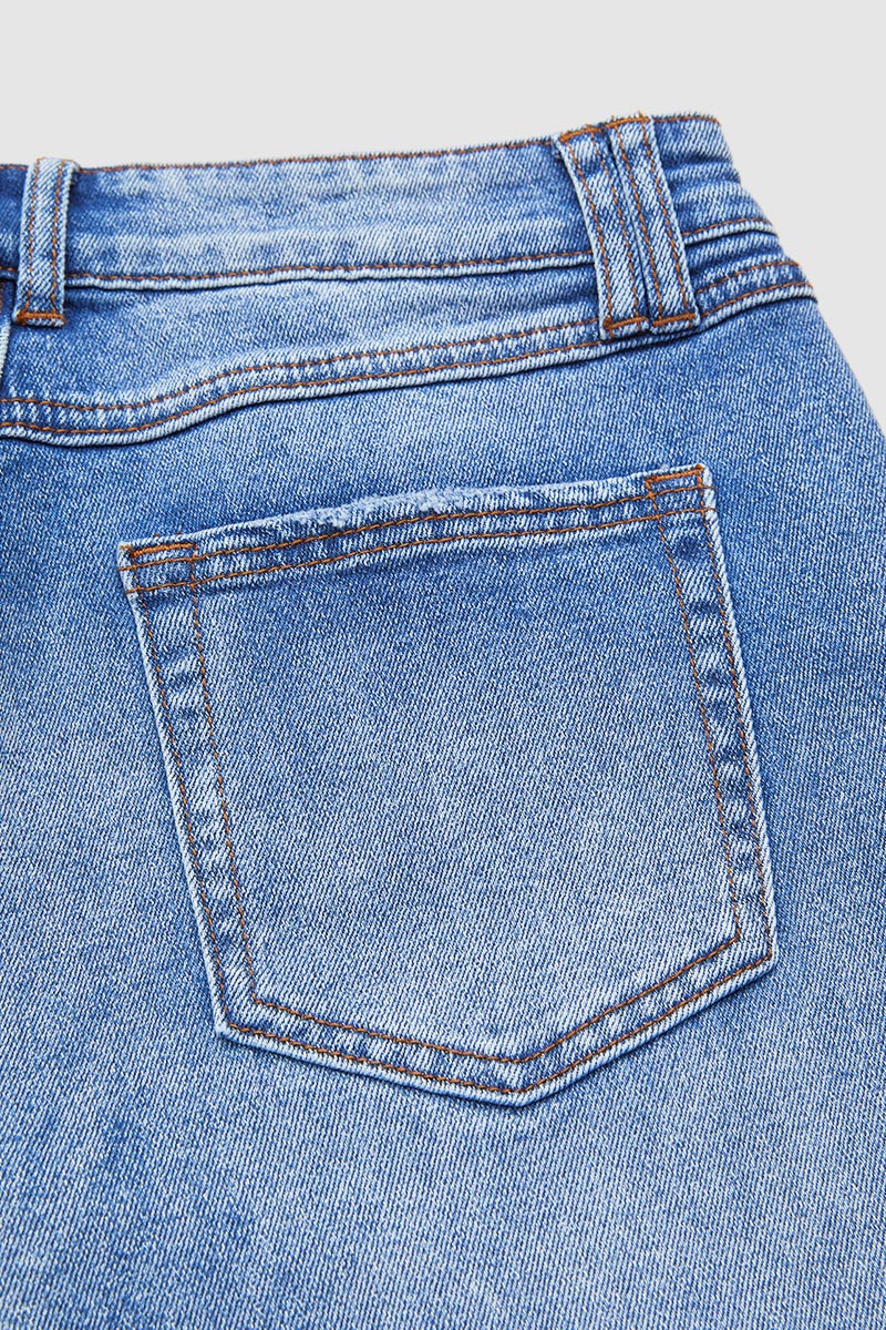 Straight Leg Jeans - Stylish Mid Rise Jeans
