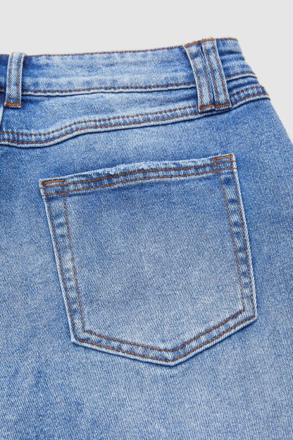 Straight Leg Jeans - Stylish Mid Rise Jeans
