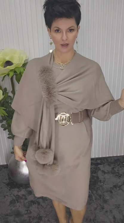 Noréa Plush Accent Long Sleeve Dress