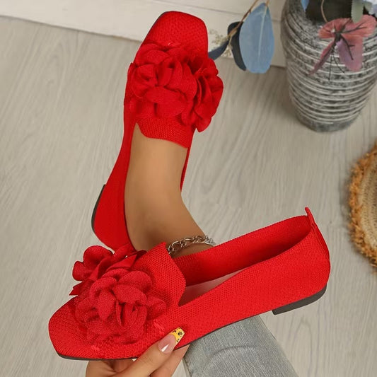 Women's Floral Mary Jane Shoes - Comfortable Flat Heel