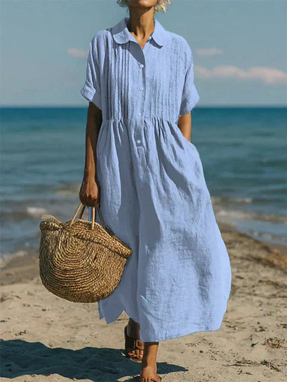 Alízé — Linen Button-Front Summer Dress