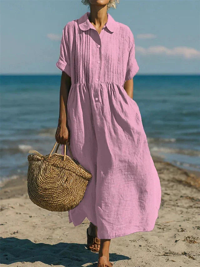 Alízé — Linen Button-Front Summer Dress