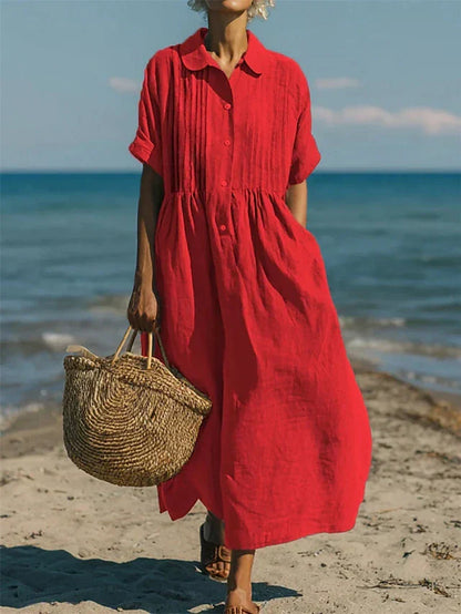 Alízé — Linen Button-Front Summer Dress