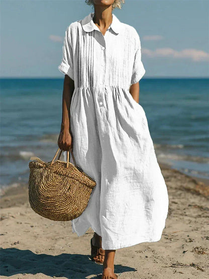 Alízé — Linen Button-Front Summer Dress