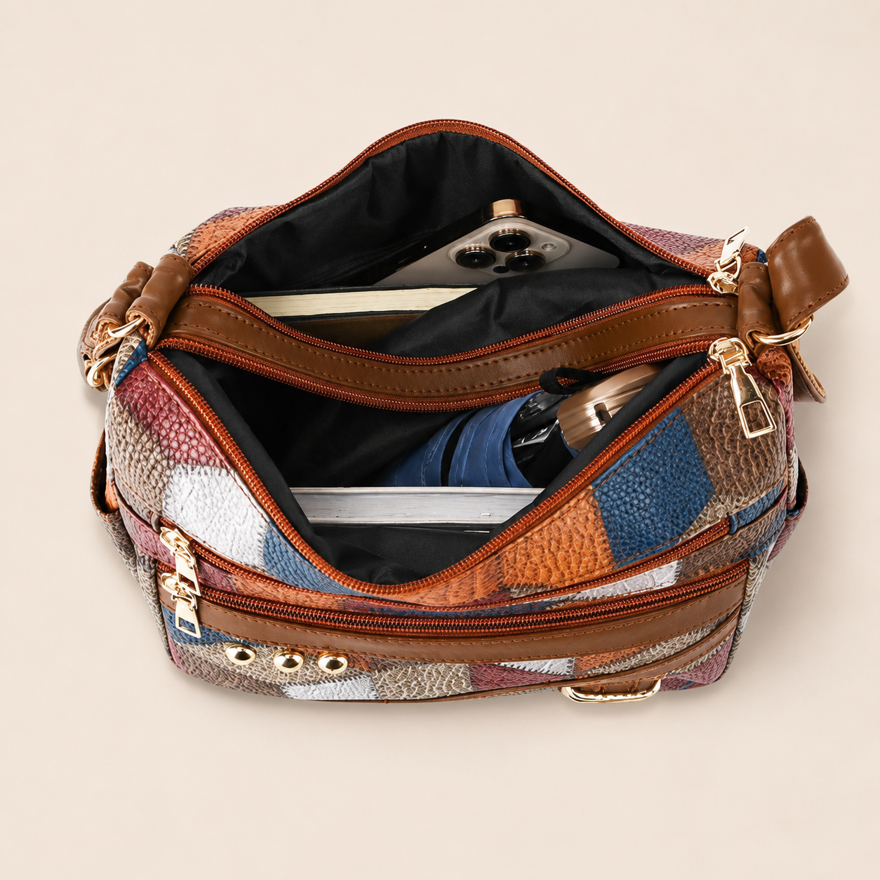 Verabelle — Soft PU Leather Tonal Shoulder Bag