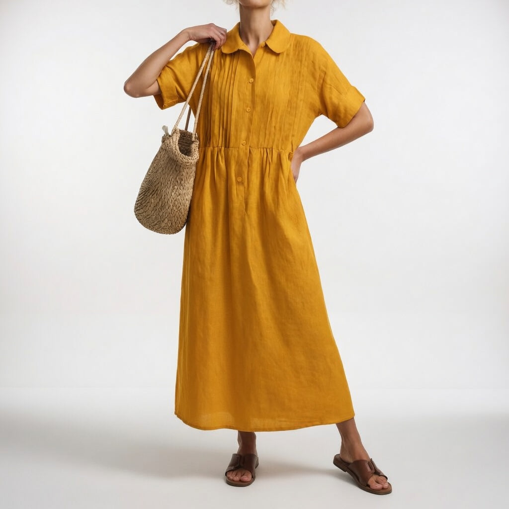 Linessa — Flowing Shirt Dress with Fluid Silhouette
