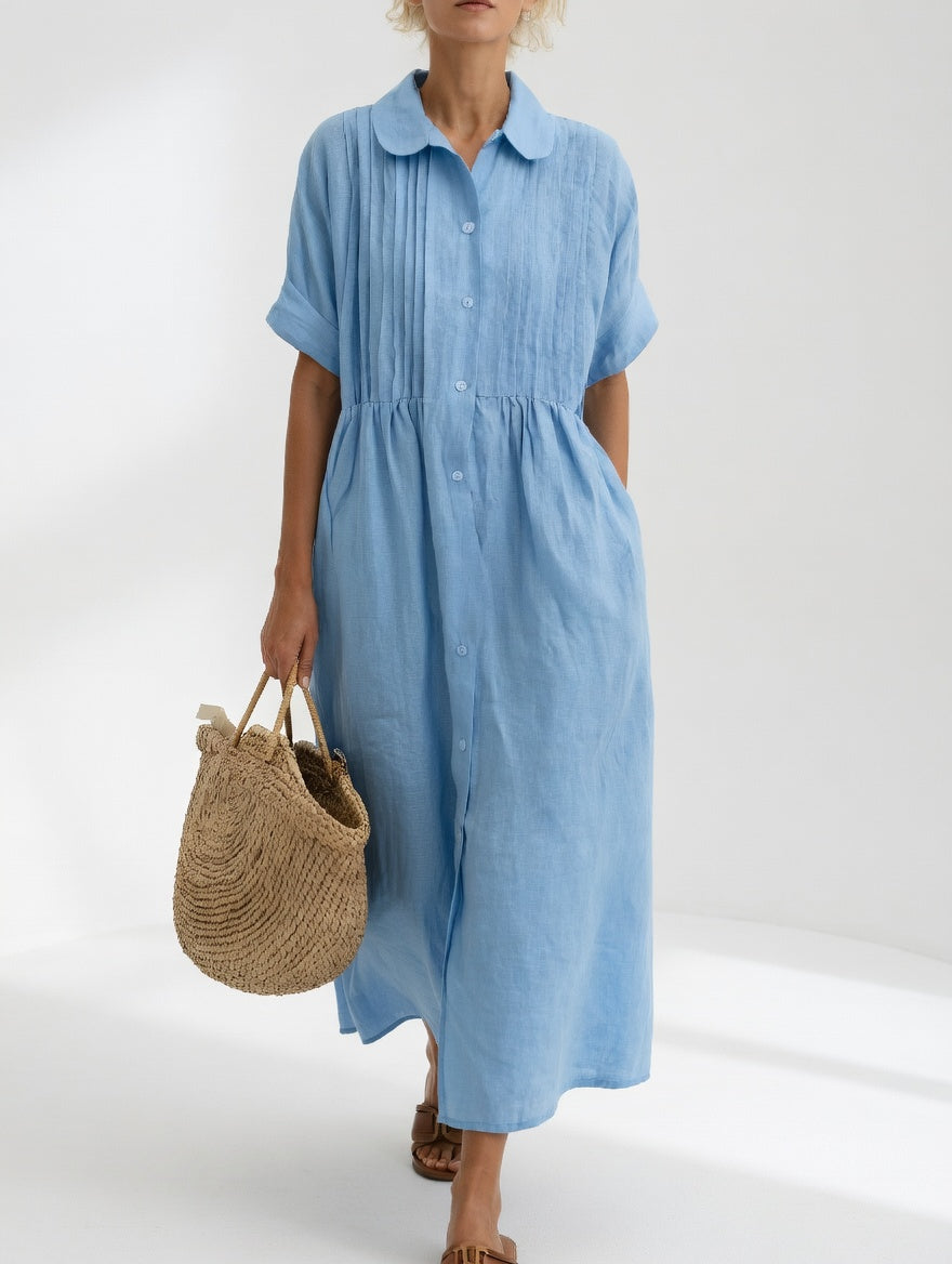 Linessa — Flowing Shirt Dress with Fluid Silhouette