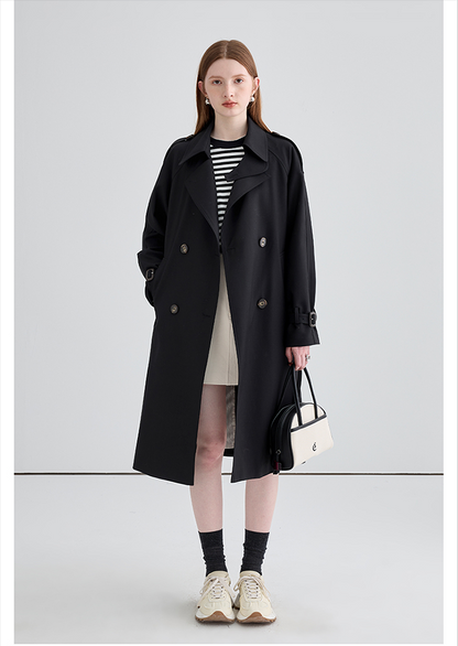Mid-Length British Style Trench Coat
