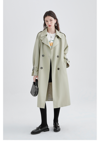 Mid-Length British Style Trench Coat