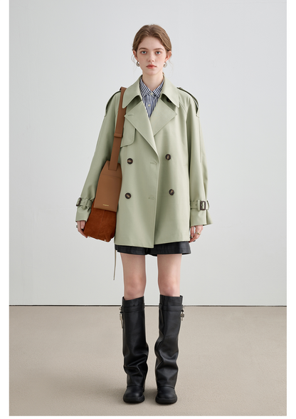 Mid-Length British Style Trench Coat