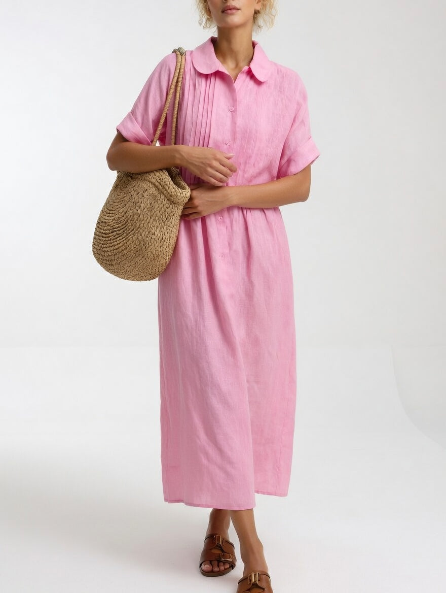 Linessa — Flowing Shirt Dress with Fluid Silhouette