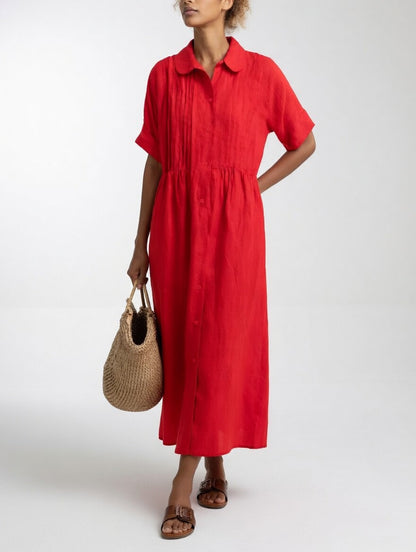 Linessa — Flowing Shirt Dress with Fluid Silhouette