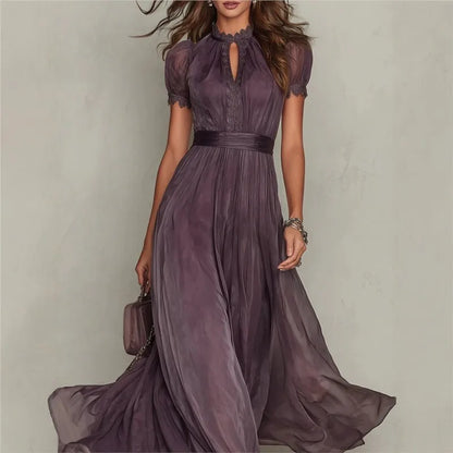 Incanto — Vintage Lace Chiffon Maxi Dress