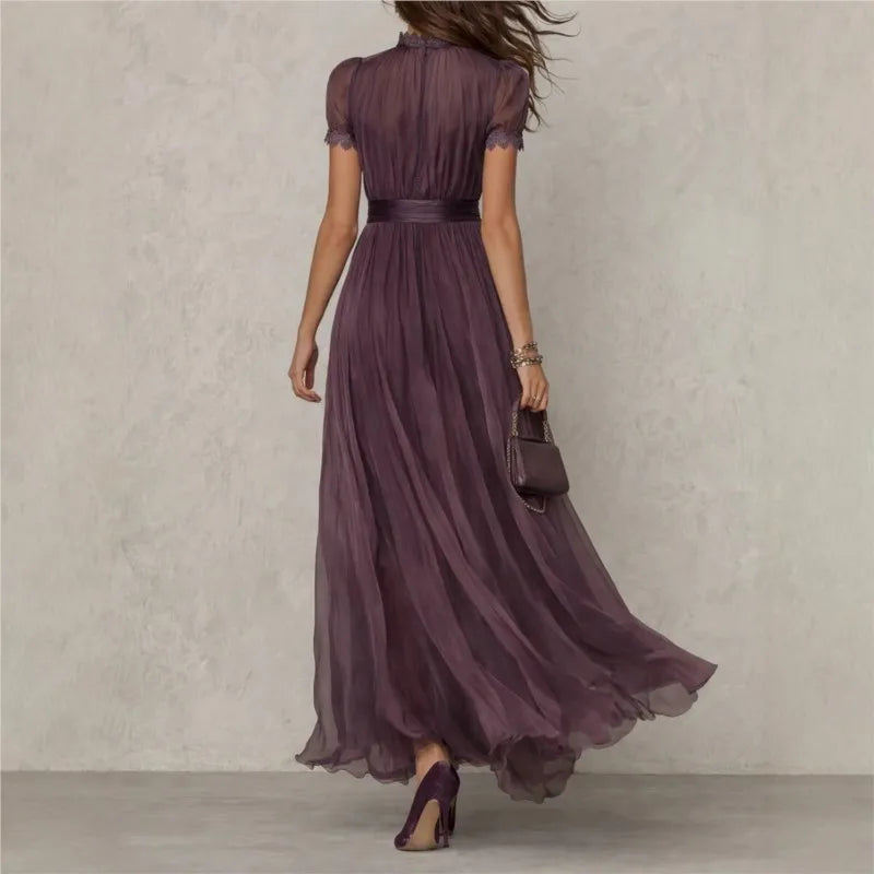 Incanto — Vintage Lace Chiffon Maxi Dress
