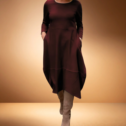 Velvára - Silk-Touch Elegant Dress