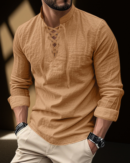 Renaissance Lace-Up V-Neck Shirt