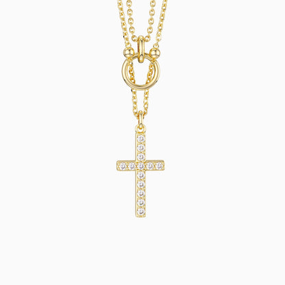 The Circle Cross — Gold Layered Faith Necklace