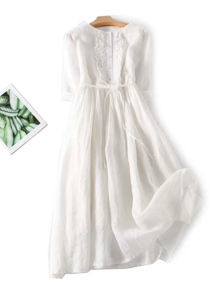 Livia - Comfortable Linen Maxi Dress