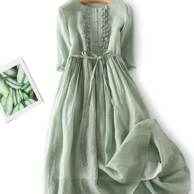 Livia - Comfortable Linen Maxi Dress