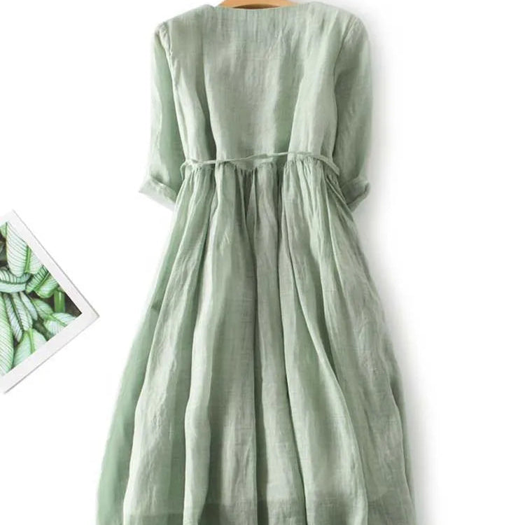 Livia - Comfortable Linen Maxi Dress