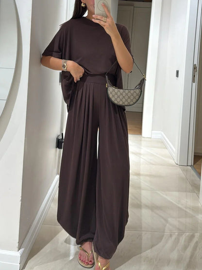 Solvane — Loose-Fit Top & Wide-Leg Pants Set