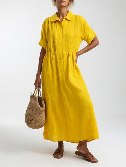Linessa — Flowing Shirt Dress with Fluid Silhouette