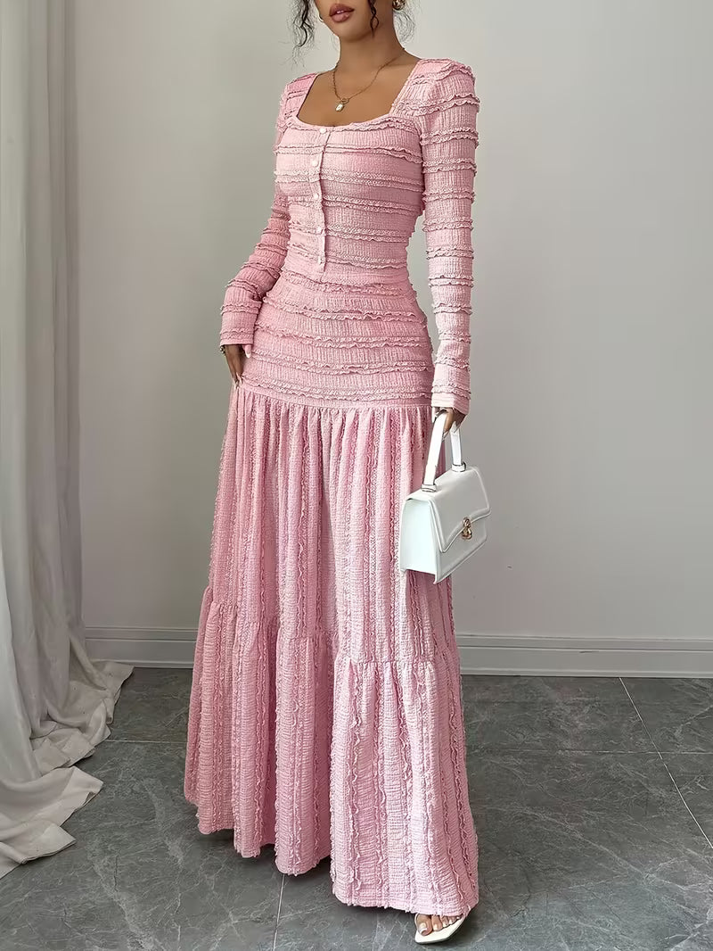 Maisonelle — Sculpted Square-Neck Maxi Dress