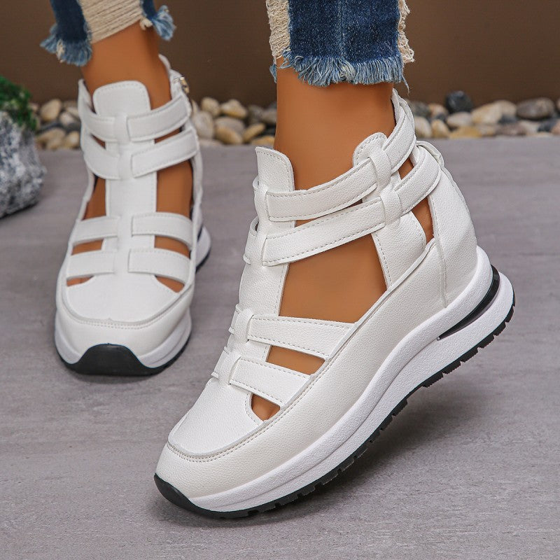 Comfortable, lightweight wedge sandals with side zipper
