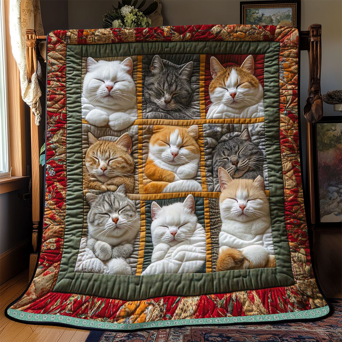 Cozy Blanket - Exceptional Comfort with 9 Sleeping Royal Cats